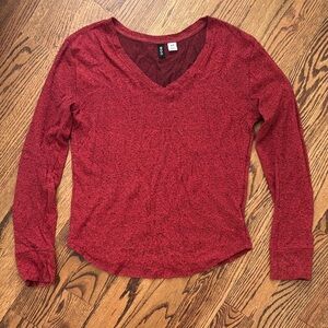 BDG V-neck Long Sleeve Women's Top - Red